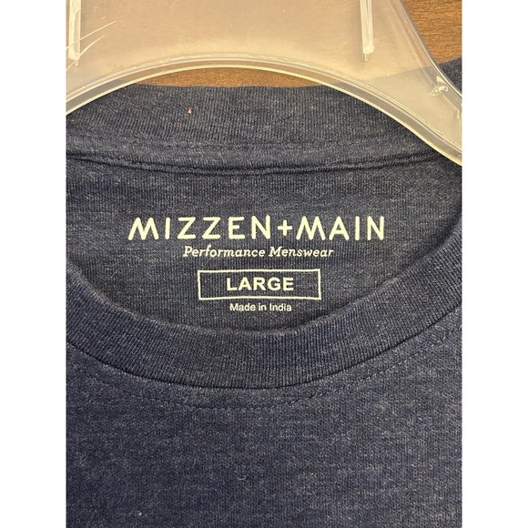 Mizzen + Main Sweater Mens L Navy Blue Crewneck Performance Pullover Long Sleeve - Picture 4 of 7